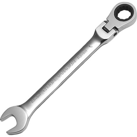 1 pièce Clé plate à cliquet réglable, tête orientable 180°, arc de travail 5°, acier Cr-V, 16 mm, outil mécanique automobile (1/5)