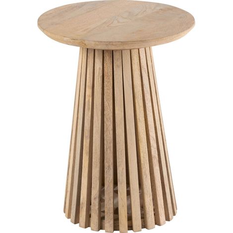Table d appoint bois naturel design sculptural style contemporain - Bois naturel clair chaleureux (1/4)