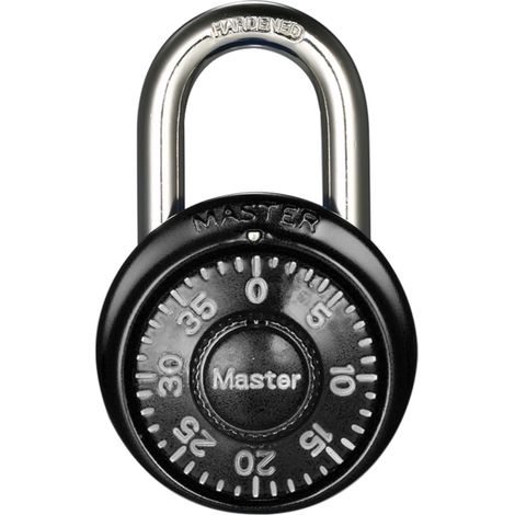 Cadenas à combinaison Master Lock, cadenas pour armoire, unité de rangement, cadenas pour bagages, sac à dos, noir (1/5)