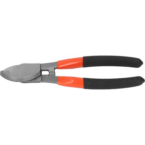 Coupe-câbles de 20 cm avec orifice de dénudage, en acier à haute teneur en carbone, poignée en PVC, cisailles électriques pour câbles à âme en cuivre et aluminium. (1/5)