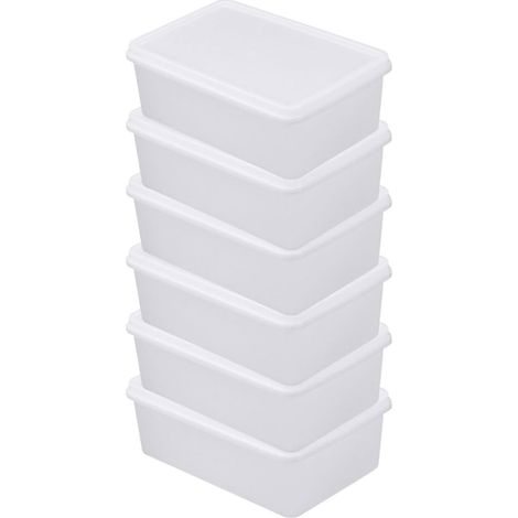 Boîte de Congélation Compacte 0,3 L, Lot de 6, Plastique Blanc (1/5)