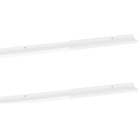 Étagères murales 2 pcs，Étagère flottante Blanc brillant 100x9x3 cm CFW38093 (1/5)