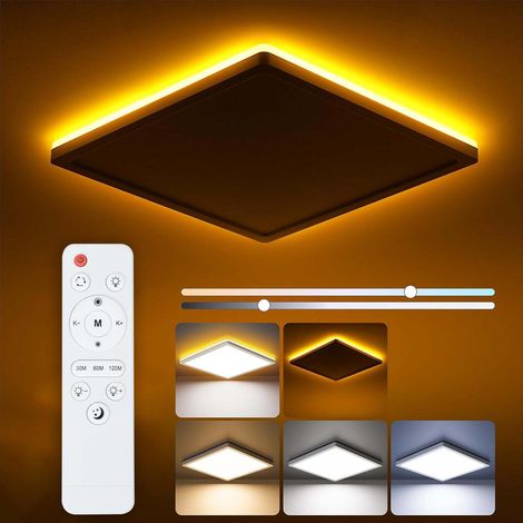 ROSNEK LED Deckenleuchte quadratisch 24 W 29 cm 3200 lm dimmbar mit Fernbedienung (1/5)