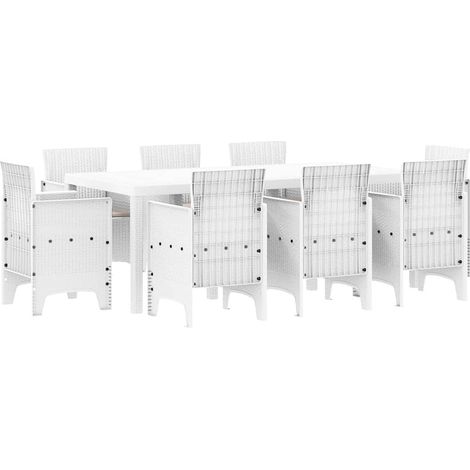 Maison Exclusive - Garten Essgruppe 9 pcs Weiß Polypropylen