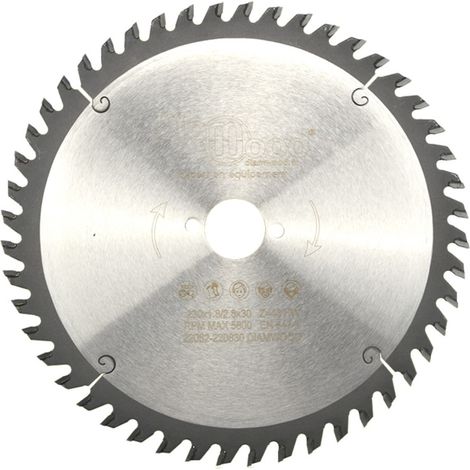 DIAMWOOD - Lame scie circulaire HM Universelle - D. 230 mm × 30 mm × Z48 Alt - Bois tendre, exotique, MDF, panneaux mélaminés