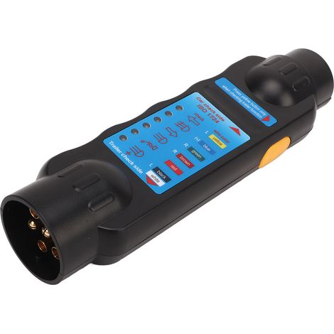 Testeur de diagnostic pour feux de remorque 12V 7 broches, prise et socle, vérificateur de circuit pour remorques, caravanes, vans chevaux et porte-vélos (1/5)