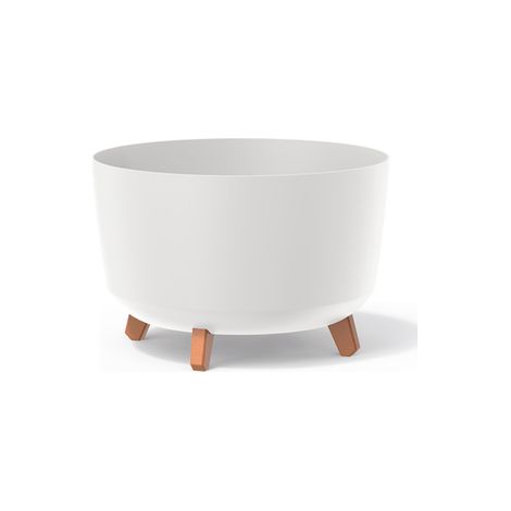 MACETERO COLOR BLANCO,SIN DEPÓSITO , COLECCIÓN GRACIA DE 39CM X 39CM X 25,7CM CM, CAPACIDAD DE 21,5 L.