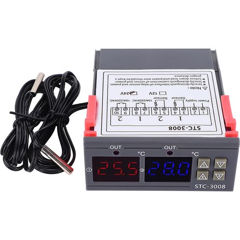 Contrôleur De Température Numérique - Thermostat Double NTC Réglable 24 V - Pour Contrôle Précis Chauffage Refroidissement - 1 Pièce (1/5)