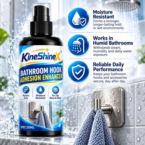 KineShineX Haftverstärker für Badezimmerhaken, starker Kleber ohne Bohren für Fliesen, Glas und Metallwände (1/5)