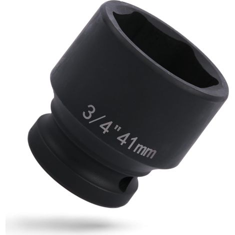 Douille 3/4" 41 mm, 6 pans en acier Cr-V, douille pour visseuse à percussion (1/5)