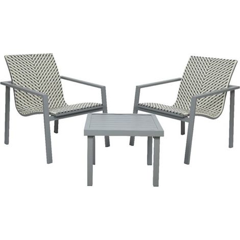 Salotto Quebec 3-teilig grau 640x720x740, Tisch 510x510x380 (1/5)