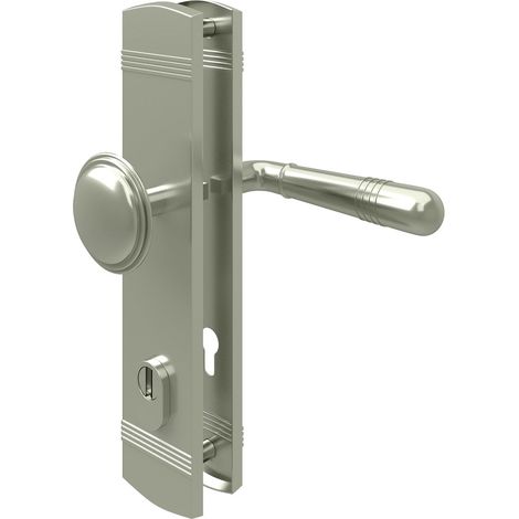 MS Beschläge Sicherheitsbeschlag Schutzbeschlag Nickel matt Knopf/Drücker 8/72
