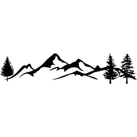 Autocollant de Voiture, CHENGSE pour SUV RV Camper Offroad 1 pièce Arbre Montagne décor de Voiture Pet forêt Autocollant de Voiture réfléchissant - Noir (1/5)
