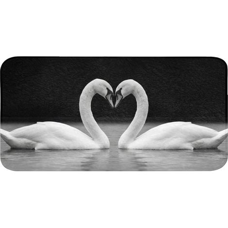 TAPPETINO DA BAGNO Cigni - Cuore - Nero - Bianco 120x60 cm