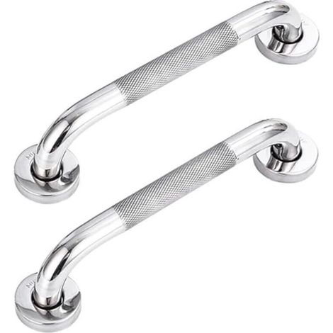 Lot de 2 barres d'appui de salle de bain en acier inoxydable 304 avec poignée antidérapante,pour baignoire,toilettes, salle de bain, rampe d'escalier