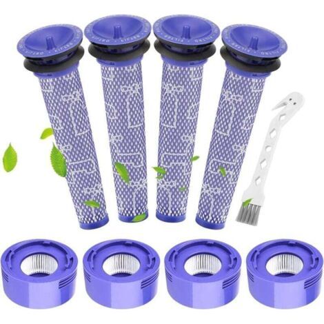 BARKBUSTERS V7 V8 Lot de 4 filtres de rechange pour aspirateur Dyson V7 V8 Serie Absolute Animal, 4 filtres post-moteur et 4 kits de pré-filtres, remplace DY-965661-01, DY-967478-01 (1/4)