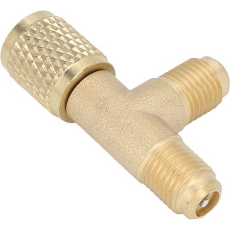 1 Adaptateur en T, Laiton, Filetage SAE 1/4 pouce, R22 R12 R134, Systèmes de climatisation