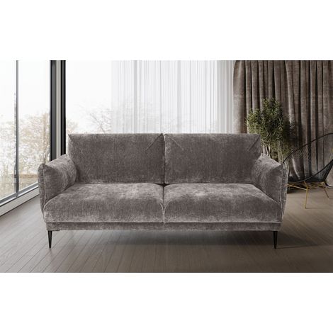 Sofa Designersofa MADISON 3-Sitzer in Stoff Dress Me Hellgrau (1/4)