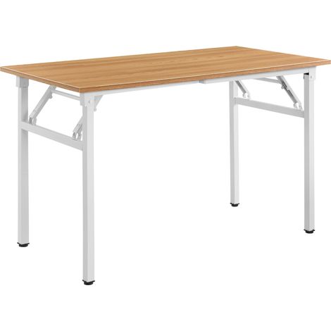 Mesa de comedor de cocina plegable regulable en altura para 4 personas 120 cm haya y blanco 030004363