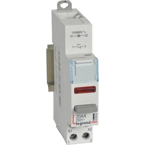 Bouton-poussoir modulaire 20 A 1 R avec lampe LED rouge 110/400 V LP472 412940 (1/3)