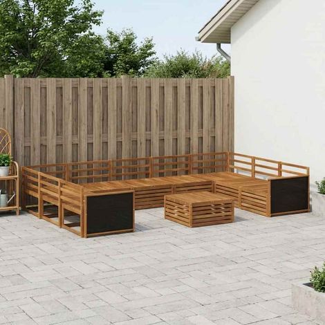 vidaXL Set di divani da esterno 10 pz Naturale (1/5)