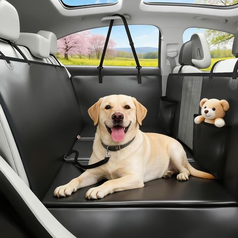 Hundedecke Auto Rückbank PU-Leder, Wasserdicht, Kratzfest, Universalgröße (1/5)