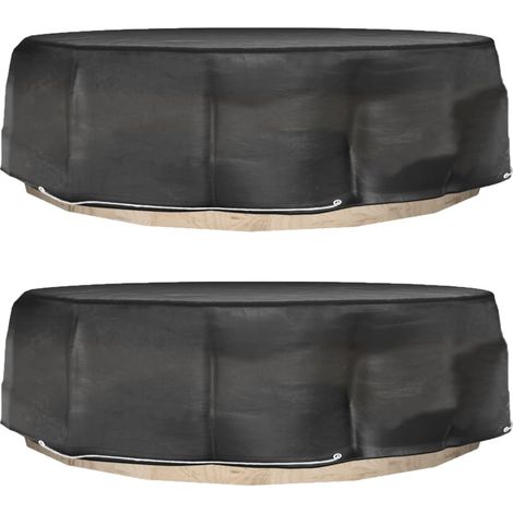 Abdeckungen für Lounge-Insel 2 Stk. 8 Ösen Ø188x50 cm Rund