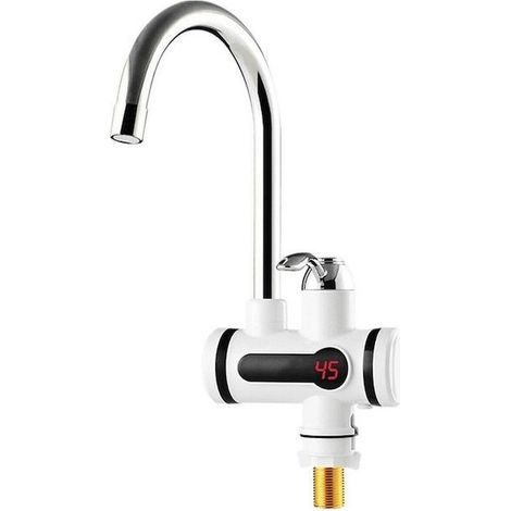 Robinet chauffe-eau instantané, sans réservoir, électrique, chauffe rapide, eau chaude, pour évier de cuisine et de salle de bain, installation facile, contrôle de la température (1/4)