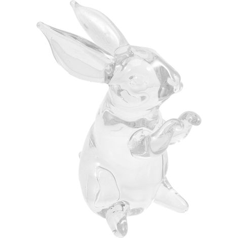 Delicate and Adorable Crystal Rabbit Figurine, Home Office and Table Decoration, Transparent Crystal Sculpture for Garden (1/5)