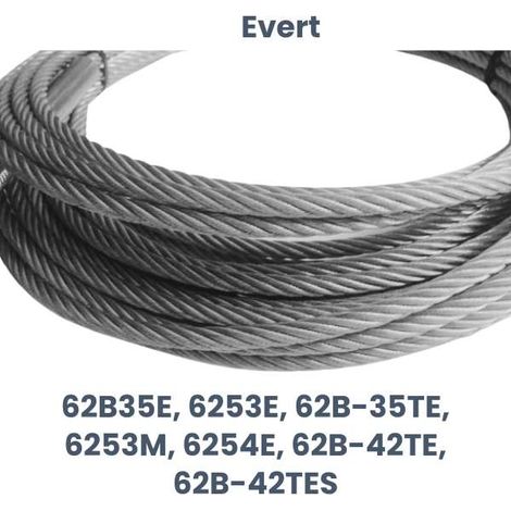 Câble de remplacement Evert pour pont élévateur à deux colonnes : 62B35E, 6253E, 62B-35TE, 6253M, 6254E, 62B-42TE, 62B-42TES (1/5)
