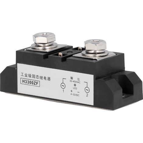 Relais statique industriel 4-32VDC vers 30-450VAC SSR grade pro, plaque base aluminium, contrôle DC renforcé (1/5)