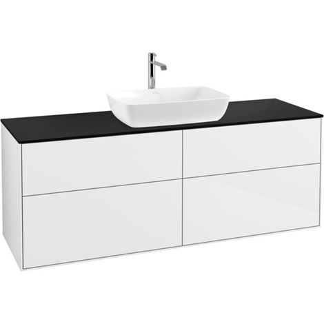 V&B Waschtischunterschrank Finion 160x60cm, Abd.-Pl. bla m, glo wh. Lac (1/2)