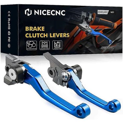Nicecnc Motocross-Brems- und Kupplungshebel für KTM 250, 300, 350, 400, 450, 500 EXC, EXCF, SX, SXF, XC, XCF, XCW (2014–2022), Husaberg und GasGas – Blau (1/5)
