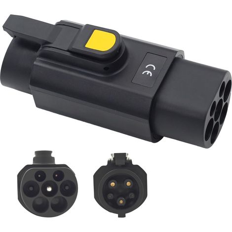 Adaptateur de type 2 vers type 1 EV - Adaptateur de charge IEC 62196 vers SAE J1772 (32 A/7,2 kW (1/5)