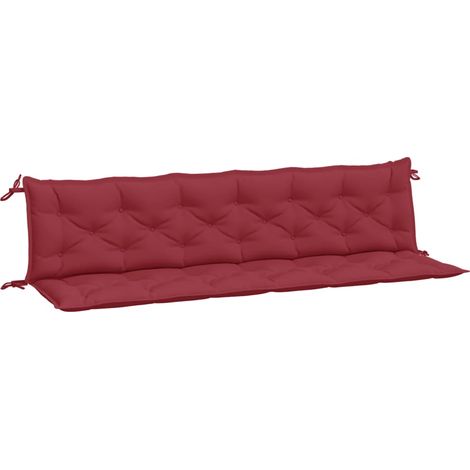 Cojines de banco de jardín 2 uds rojo tinto 200x50x7 cm vidaXL