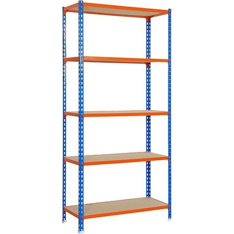 SCAFFALE S/T BLU/ARANCIONE+MA - 200X120X50