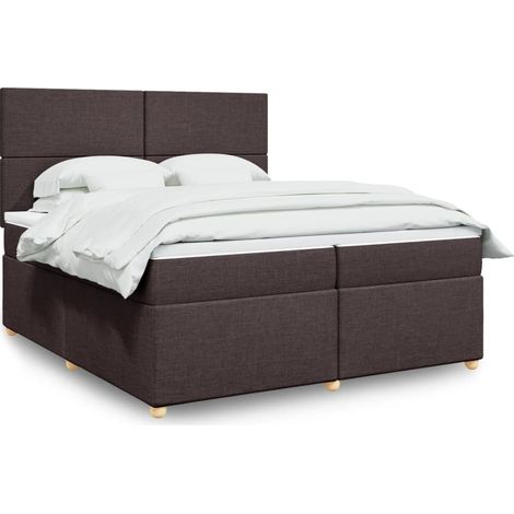 vidaXL Sommier à lattes de lit avec matelas Marron foncé 200x200 cm (1/5)