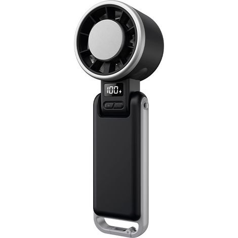 Mini ventilateur portable, ventilateur domestique et d'extérieur avec écran d'affichage, Turbo-ventilateur portable pour activités de plein air (Noir) (1/5)