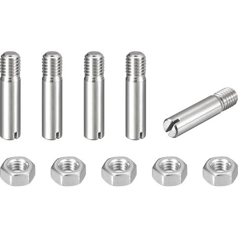 5pcs Goupilles Cylindriques avec Écrou, M8x35mm Goujon Cylindrique Fendu Fileté Externe 304 Acier Inoxydable Industriel Mécanique Chevilles Support d'Étagère Tige Fixation Meubles (1/5)