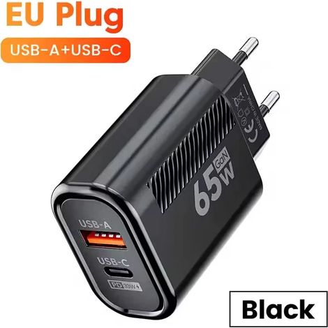 Chargeur rapide USB-C PD GaN 65 W pour iPhone 15, Samsung, Xiaomi et Huawei. Compatible avec iPhone 15, Samsung, Xiaomi et Huawei. (1/5)