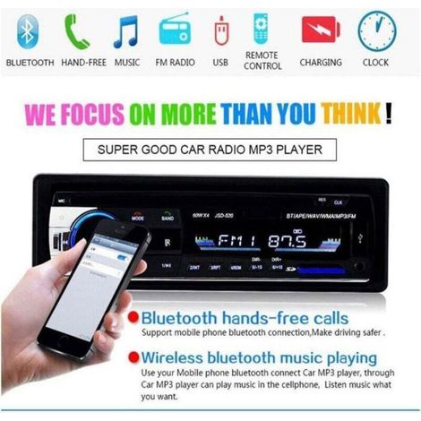 Autoradio Bluetooth - - Lecteur MP3 4x60W - USB/SD/AUX - Bluetooth mains libres (micro) (1/4)