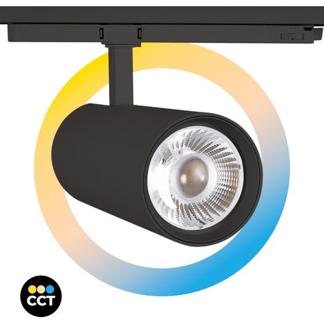 Projecteur LED pour rail triphasé 36W - CCT - dimmable TRIAC - - Noir