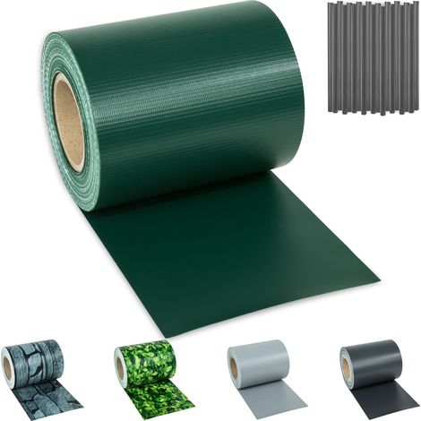 Bandes brise-vue PVC pour clôtures à barreaux simples et doubles vert (1/5)