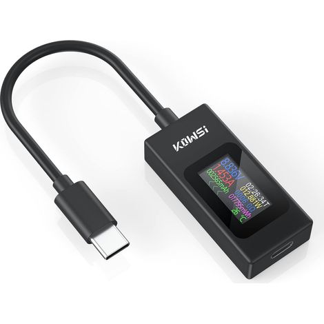 USB C Tester Multimeter, Voltmeter Messgerät 4–30 V 0–6,5 A Typ C Spannungs- und Stromtester Amperemeter Wattmeter Kapazität Netzteil Ladegerät Detektor