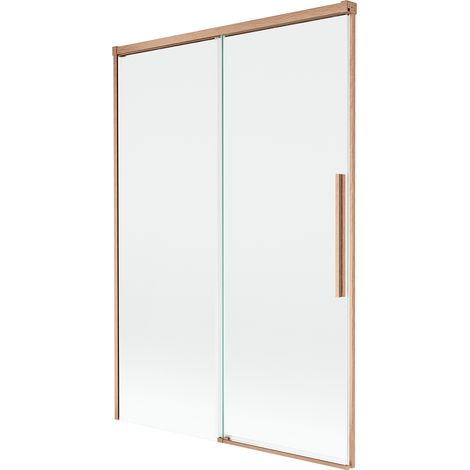 Mexen Rox Zwei-flügelige, verschiebbare Badewannenabtrennung 120 x 150 cm, transparent, gebürstetes Kupfer - 8C9-120-001-65-00