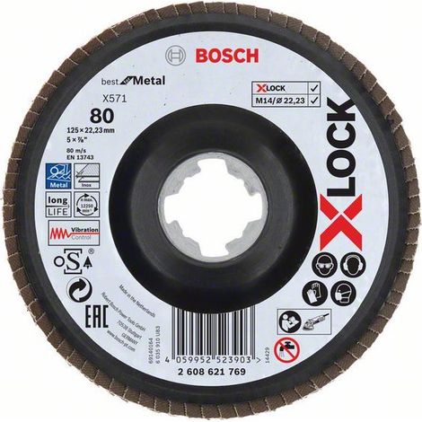Bosch X-LOCK disco abrasivo 125 mm nero e bianco