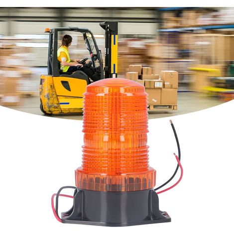 Sicherheitssignalleuchte mit breitem Spannungsbereich DC10-110V, IP65 wasserdicht, zylindrische Blitzleuchte, orangefarbenes Blinklicht. (1/5)