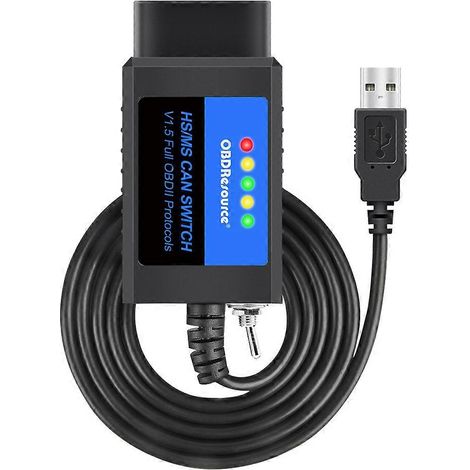 OBDResource ELM327 USB V1.5 FORScan pour Ford Mazda Lincoln Mercury Codage ELMconfig FoCCCus HS MS CAN Switch F150 F250 F350 F450 (type a) (1/5)