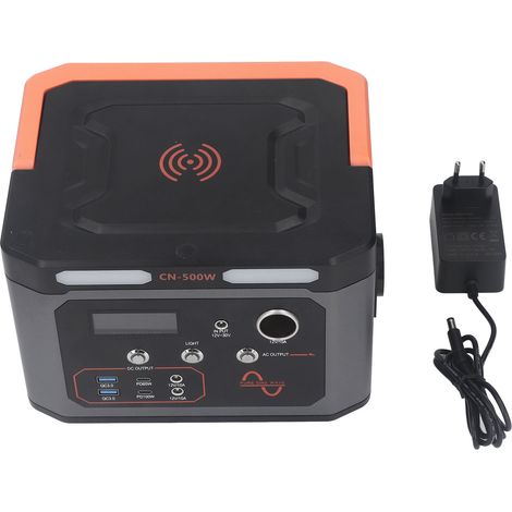 Station électrique portable 500W, alimentation de secours extérieure, batterie de stockage d'énergie avec lampe LED, prise UE 100-240V, générateur solaire d'urgence pour camping et maison. (1/5)