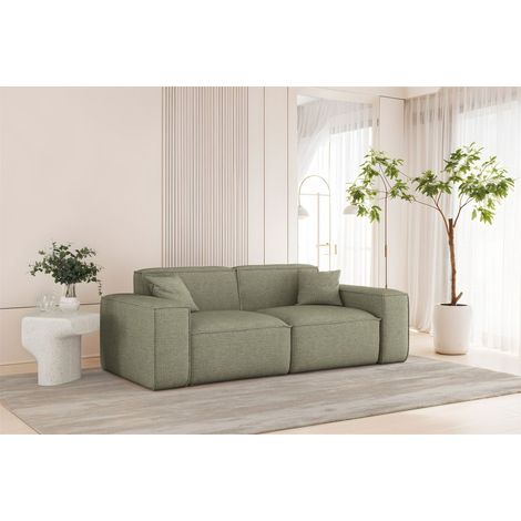 Sofa Designersofa CELES PREMIUM 2-Sitzer in Stoff Artico Grün